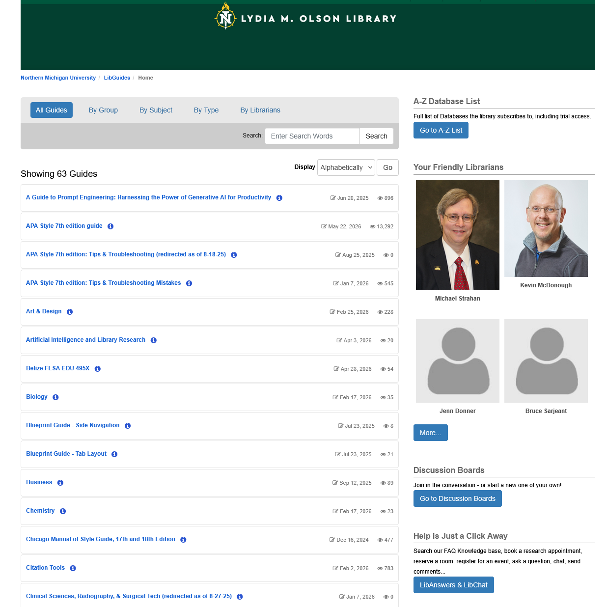 LibGuides screenshot.