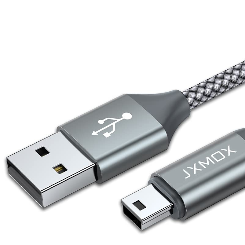 USB type A to mini-USB cable.