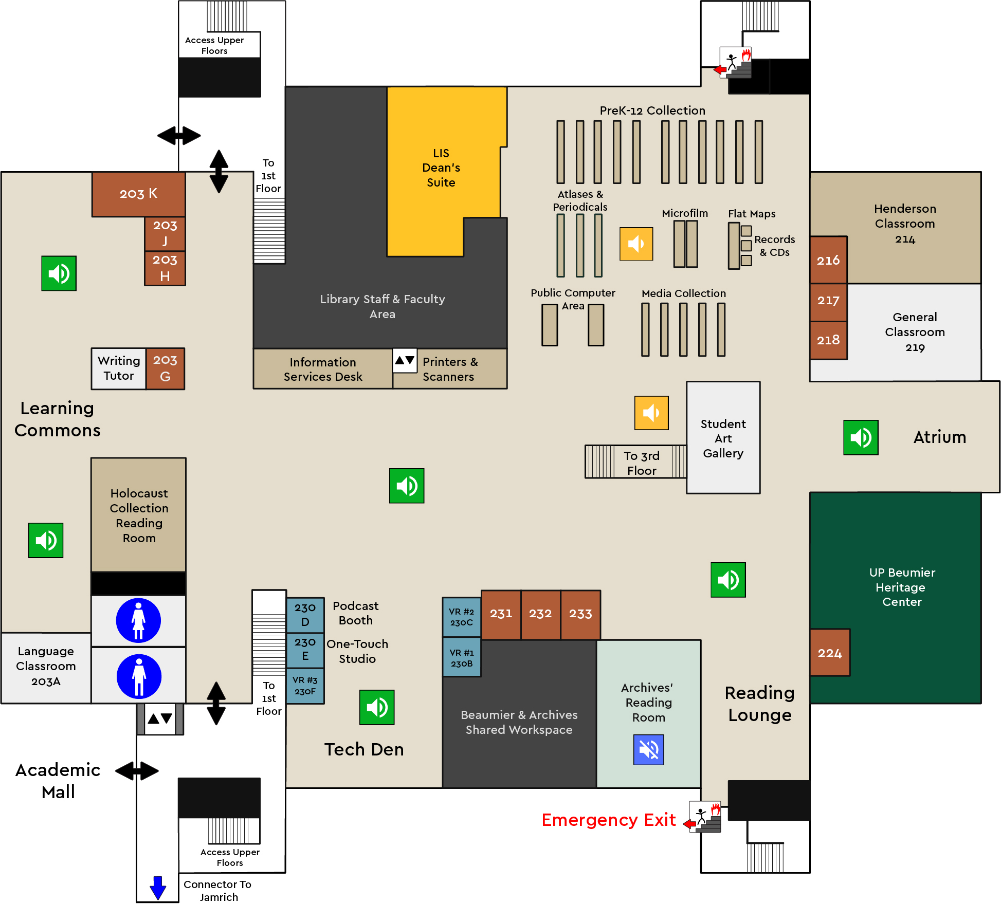Harden Hall 2nd floor map.