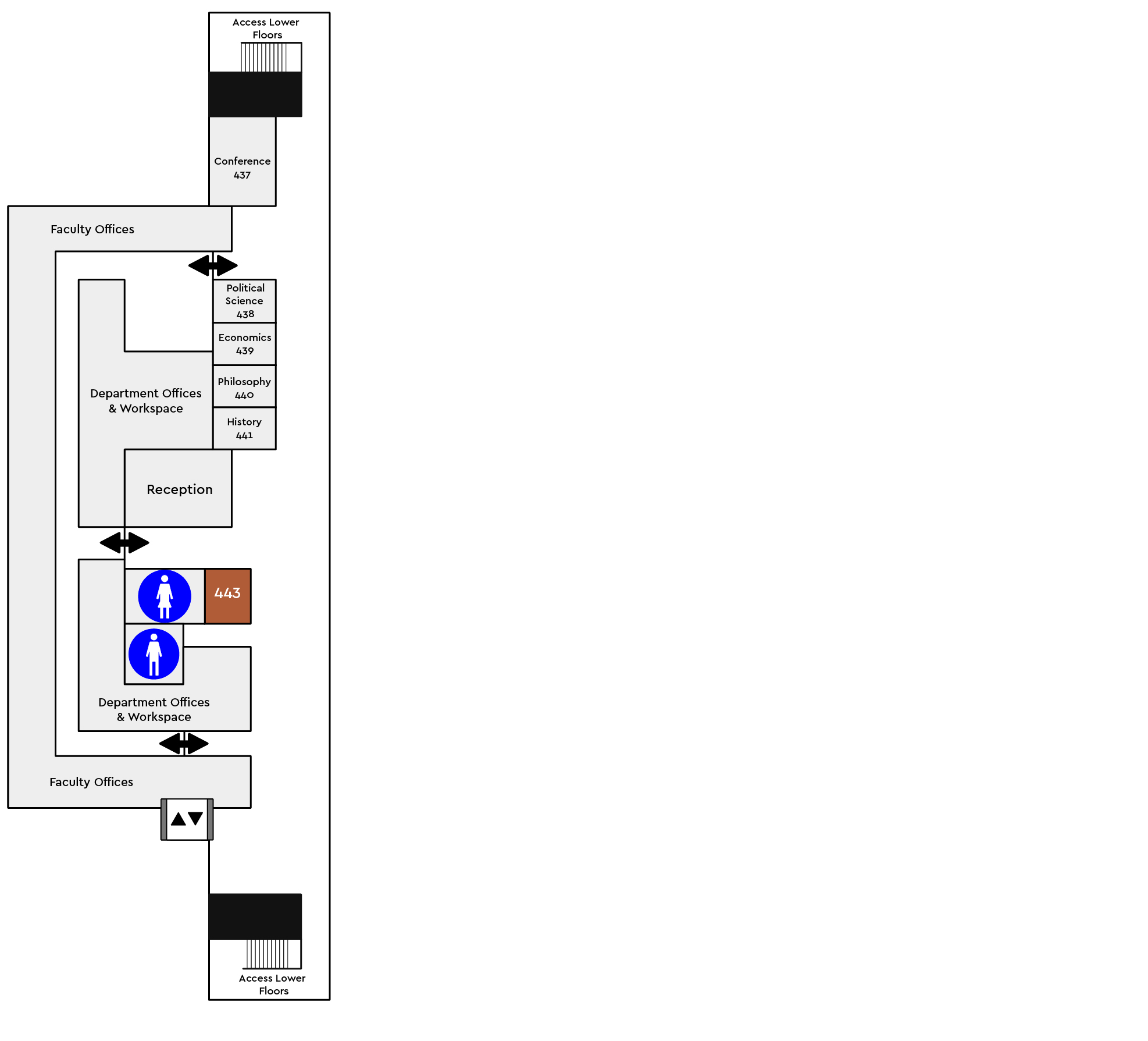 Harden Hall 4th floor map.