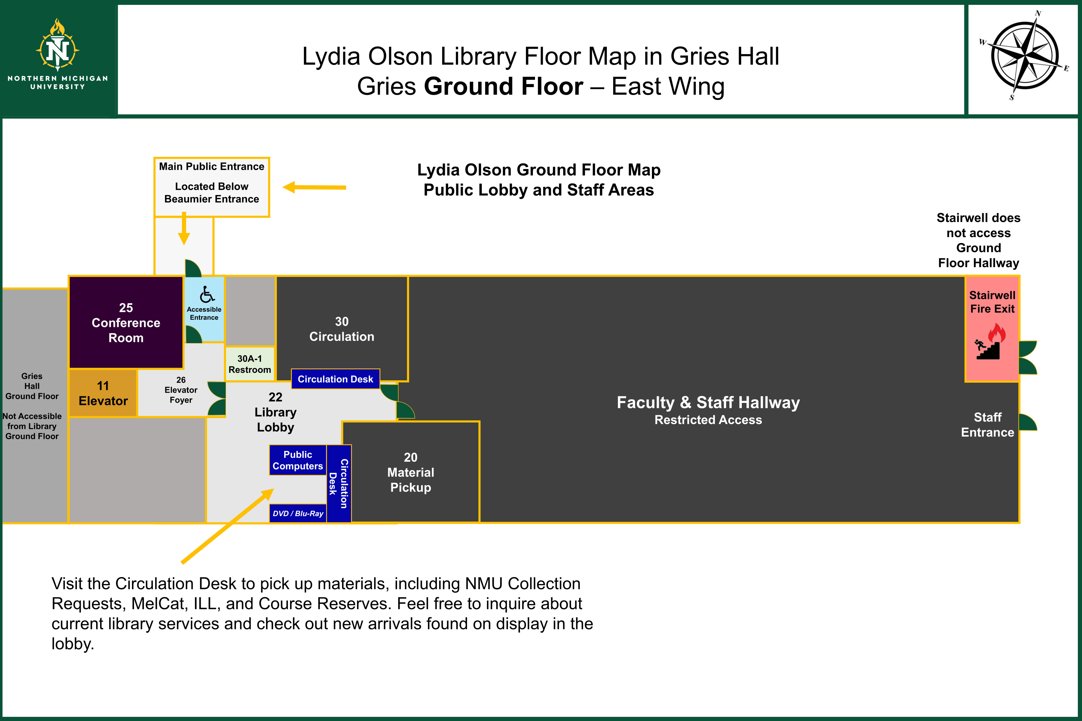 Gries Hall Library Ground Floor Map