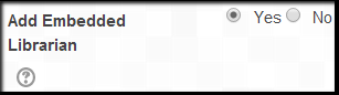 To add embedded librarian, select: Yes.