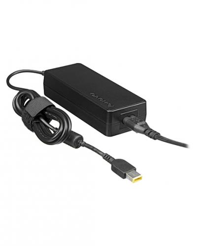 A photo of a power cord and AC adapter