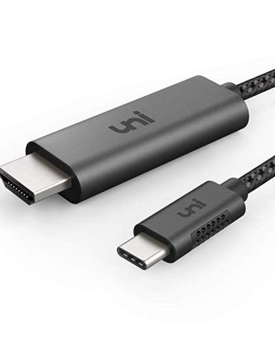 A photo of an HDMI to USB-C cable