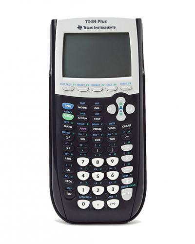 A photo of a Texas Instrument TI-84 Plus graphing calculator