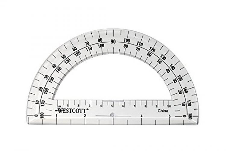 A photo of a protractor