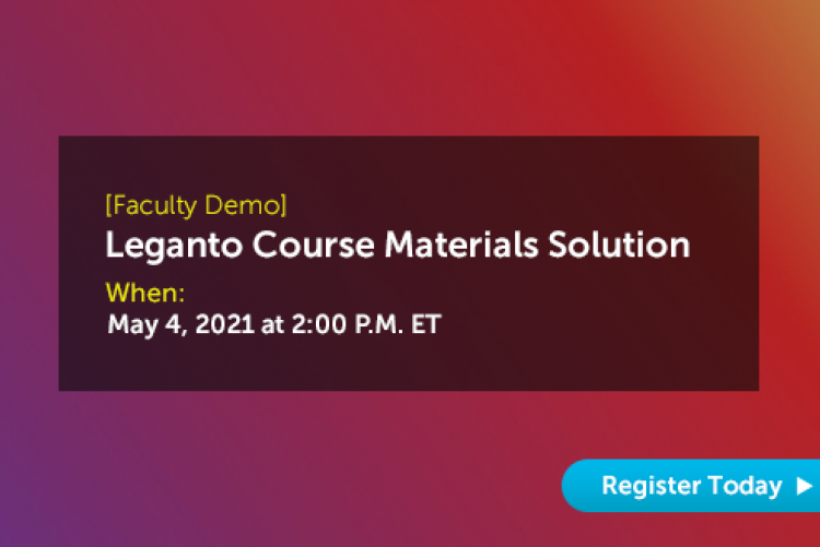 Event Information: Leganto Course Materials Solution for Faculty: Product Demo