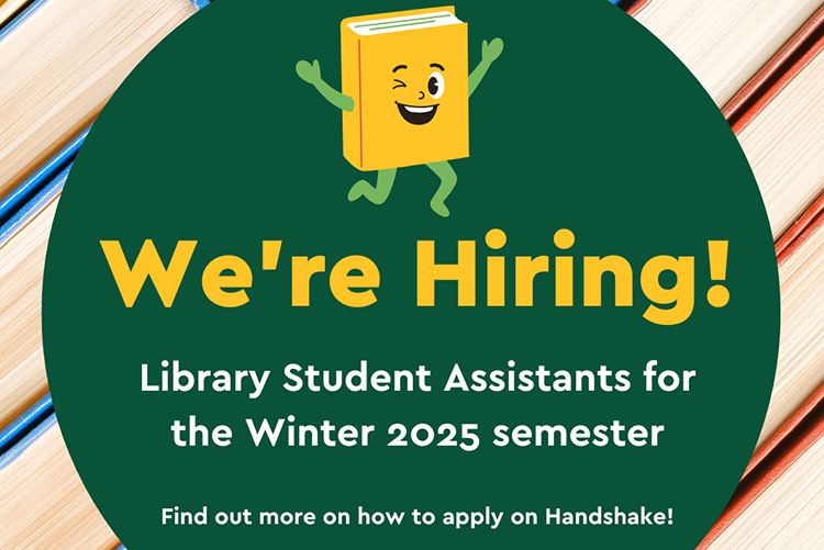 We're hiring at the library flyer.