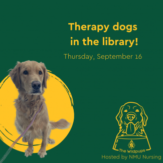 Therapy dogs in the library! Thursday, September 16