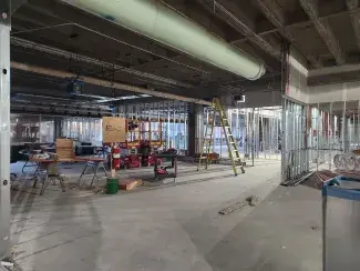 Harden Hall construction of the future archives space on the second floor.