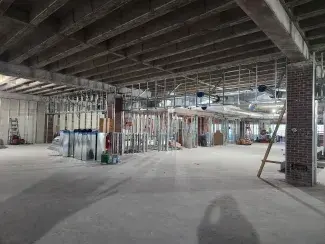 Harden Hall construction of future offices and the dean's suite on the second floor.