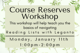 Course Reserves Workshop