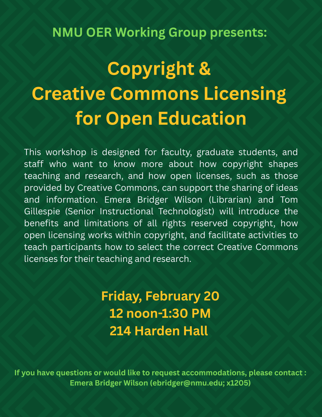 Event flyer, all information is included on the page text. 