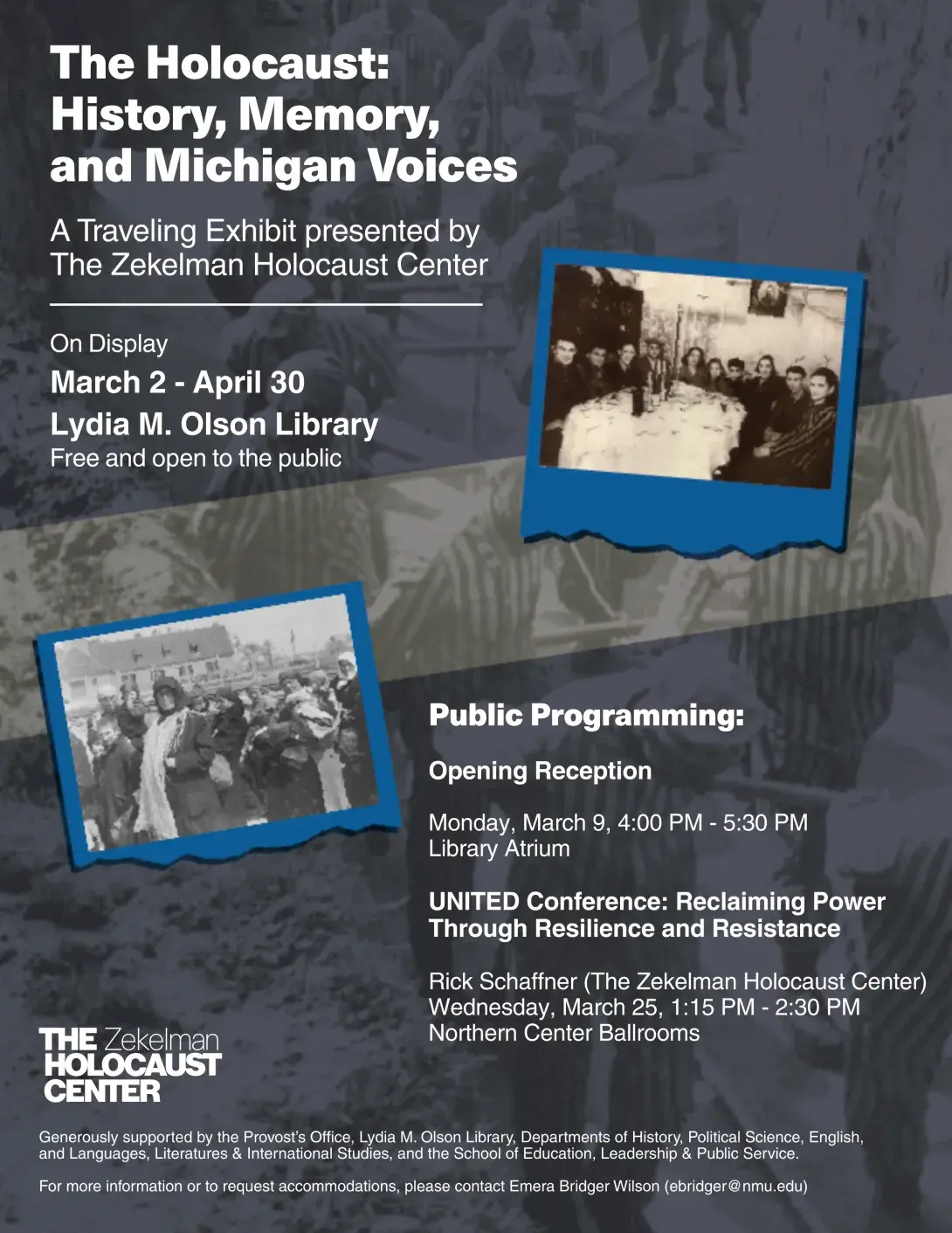 Holocaust event flyer, all information in page text.